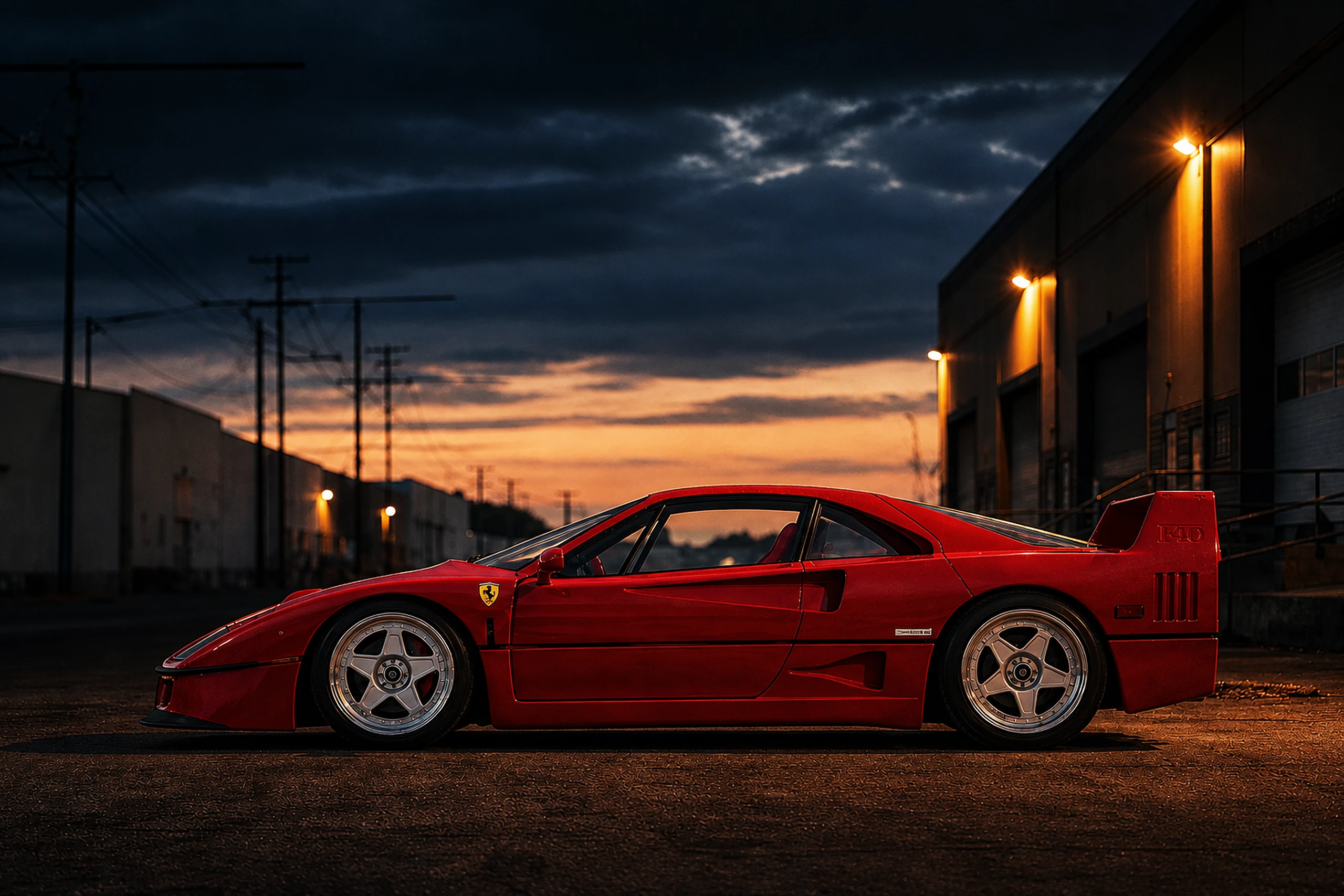 Ferrari F40 side profile — photograph by QDowne
