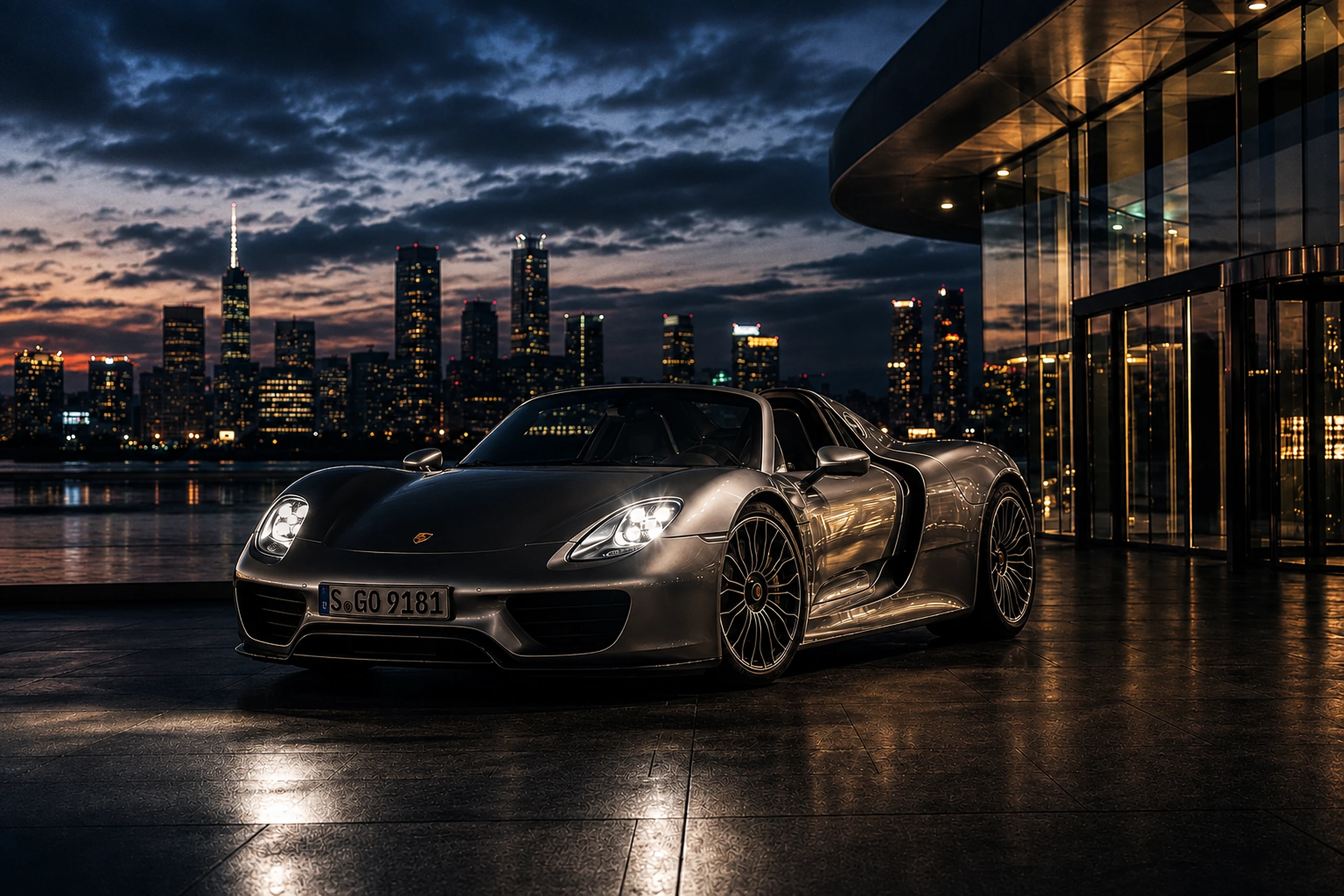 Porsche 918 front three-quarter — photograph by QDowne