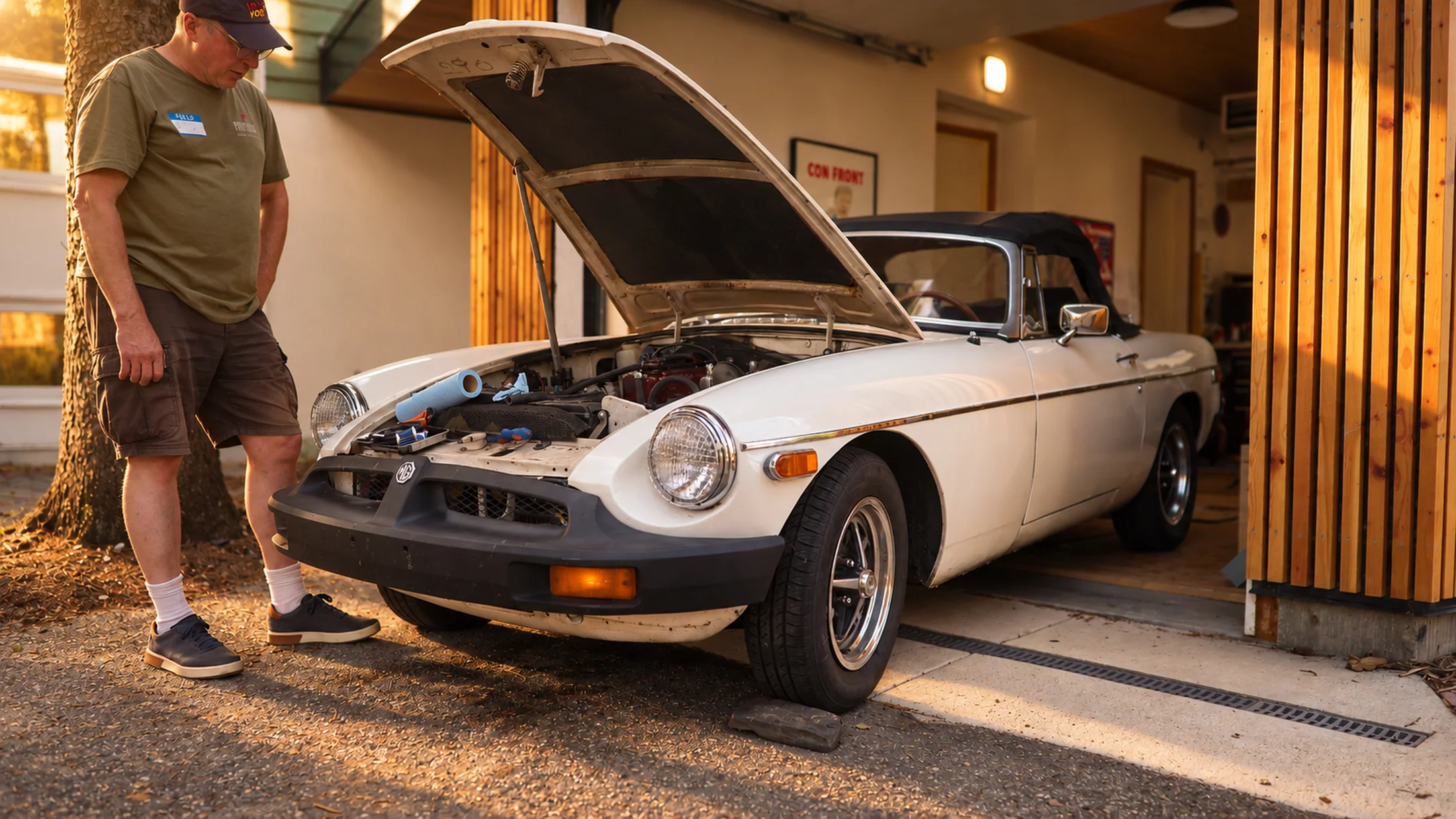 Classic MG photographed at golden hour — photograph by QDowne